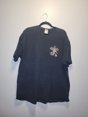 Mens Black Motorcycle Cross Biker Vintage Graphic Tee | XXLarge